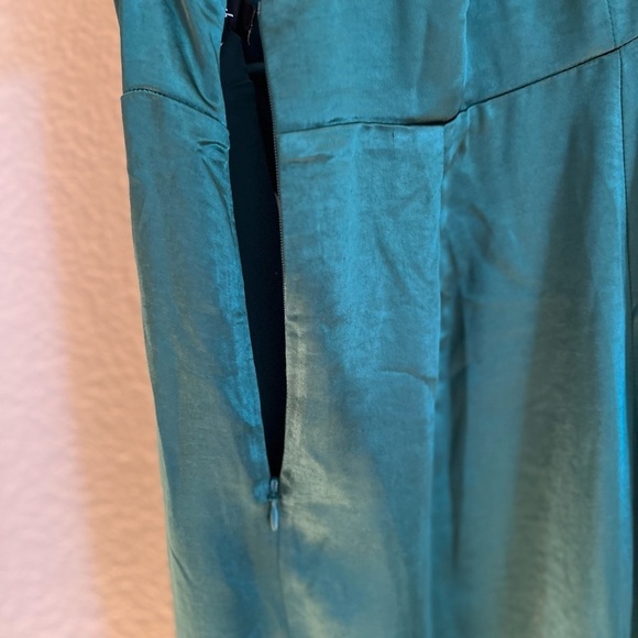 Make it Elegant Emerald Green Satin Strappy Maxi Dres - Picture 9 of 12